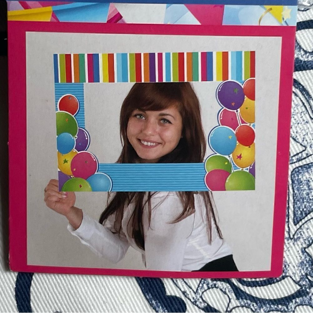 Photo Booth Selfie Frame Set Birthday Party Movie Director Balloons NWT